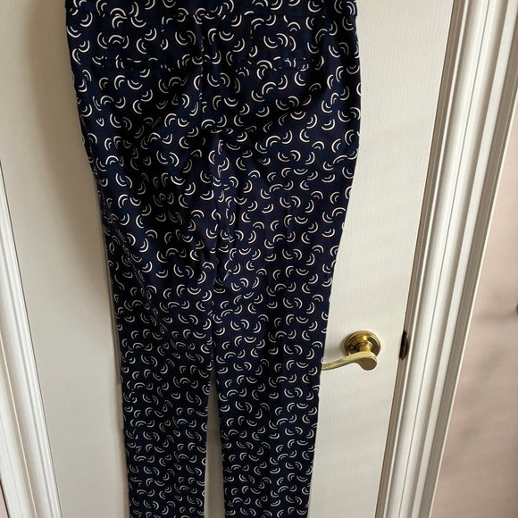 Boden Navy Print Size 6L Cotton Elastane Work Pants - NWT - Picture 4 of 7